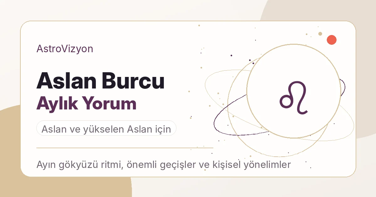 Aslan burcu aylık yorum görseli