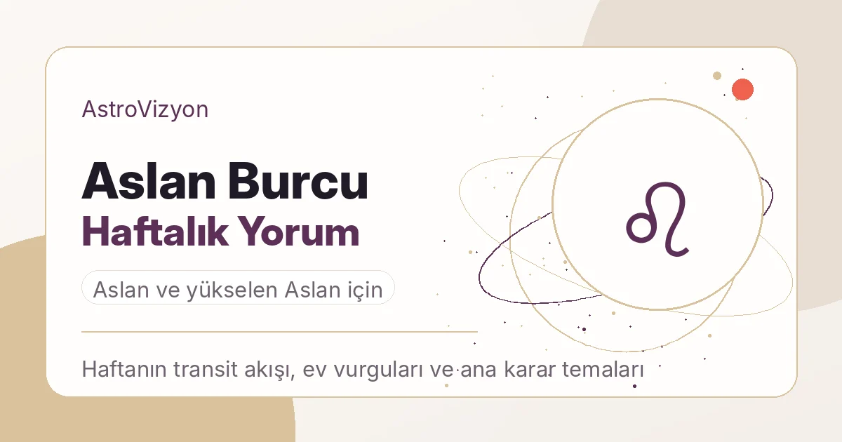 Aslan burcu haftalık yorum görseli