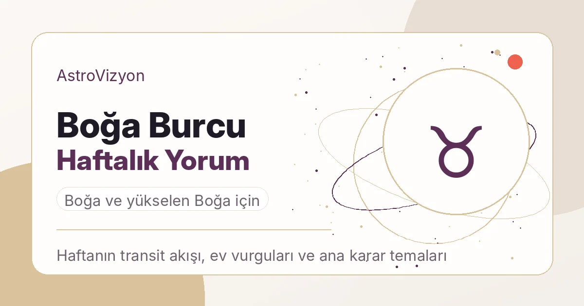 Boğa burcu haftalık yorum görseli
